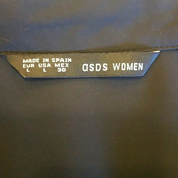 ASDS Black Women's Cold Shoulder LS Blouse.  A2 - Picture 3 of 3